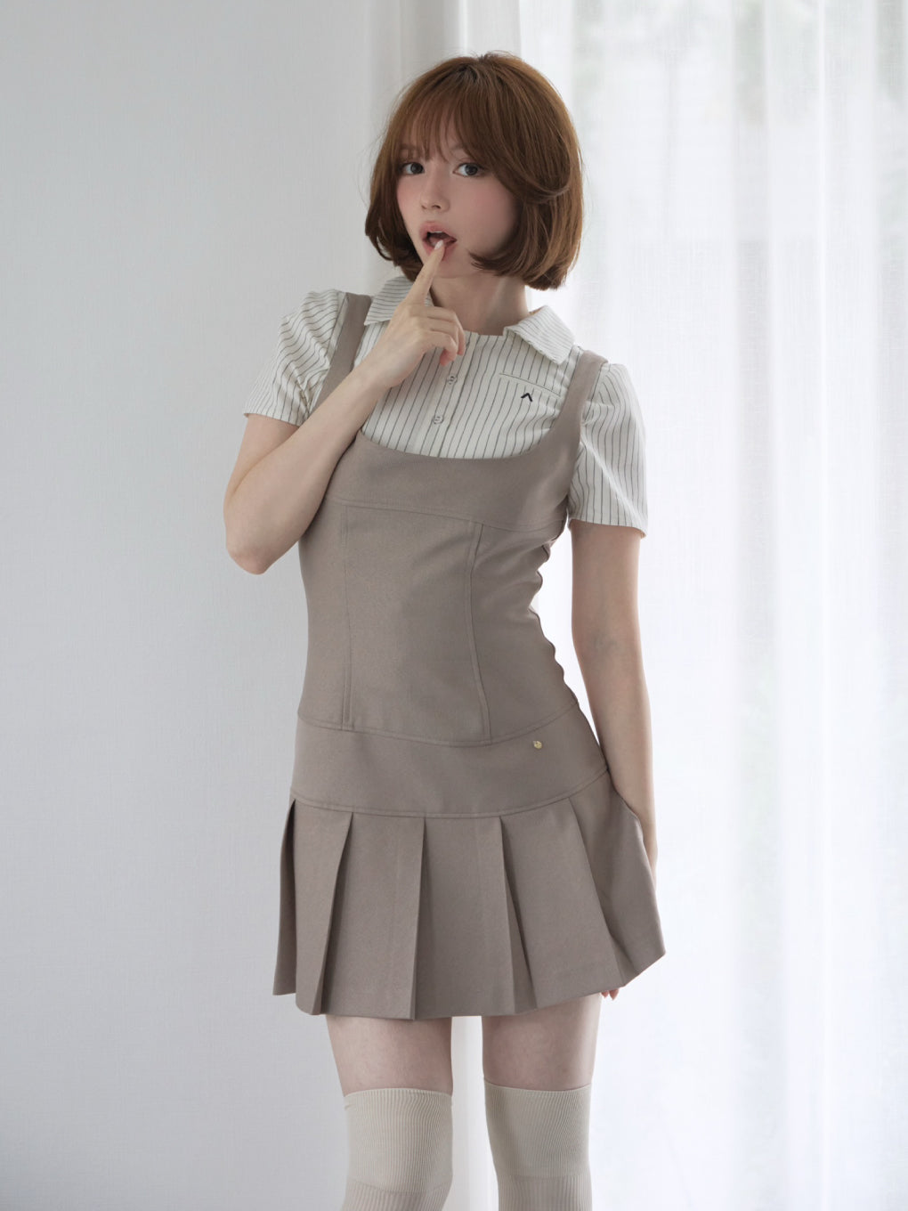 Era pleats set mini dress