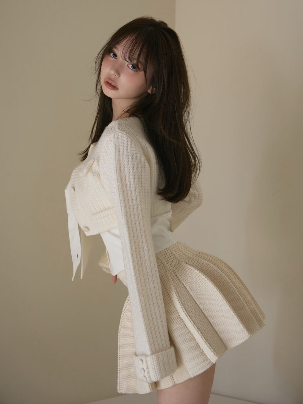 Twiggy tweed ribbon set tops