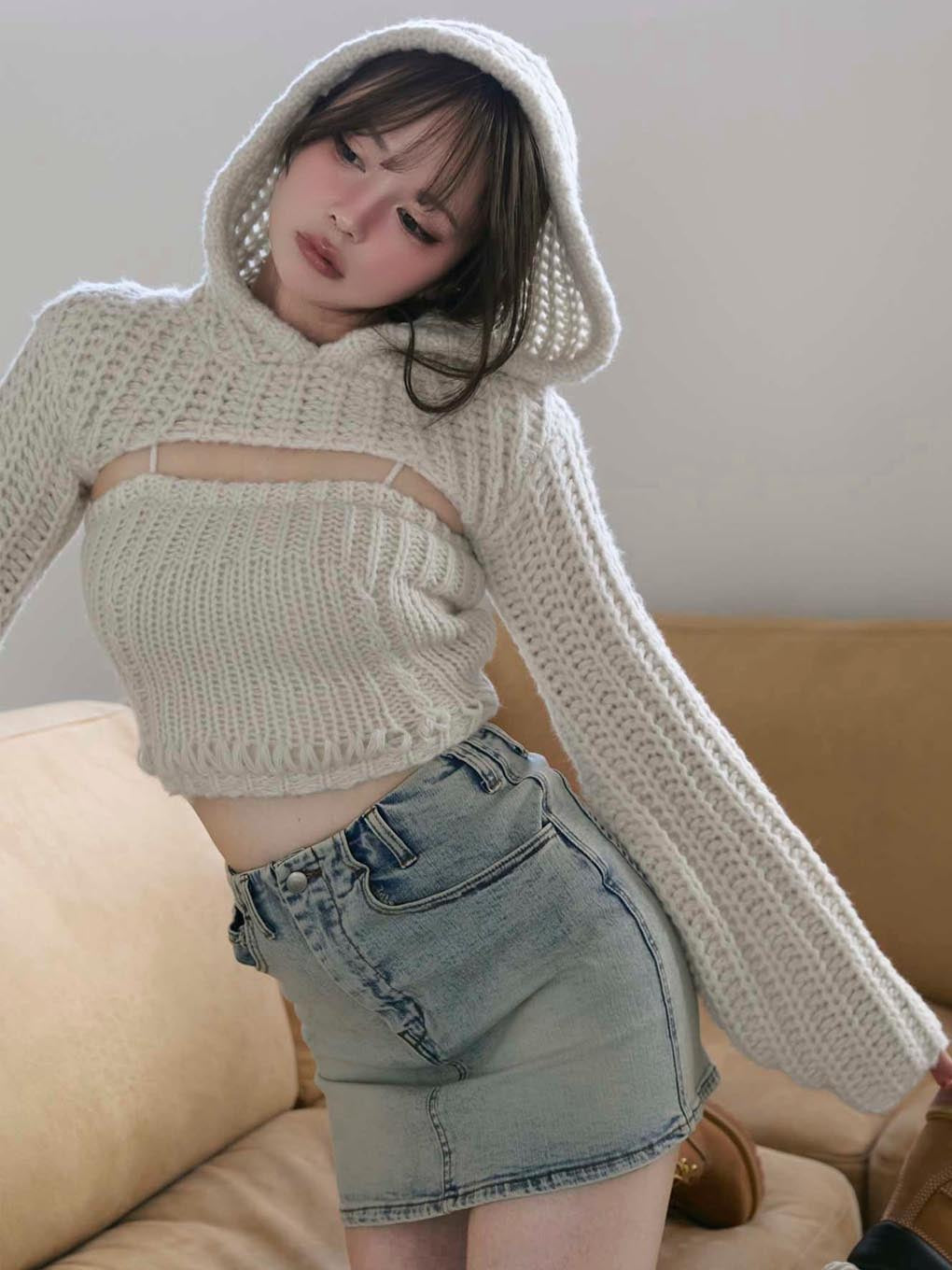 Leo hood knit set