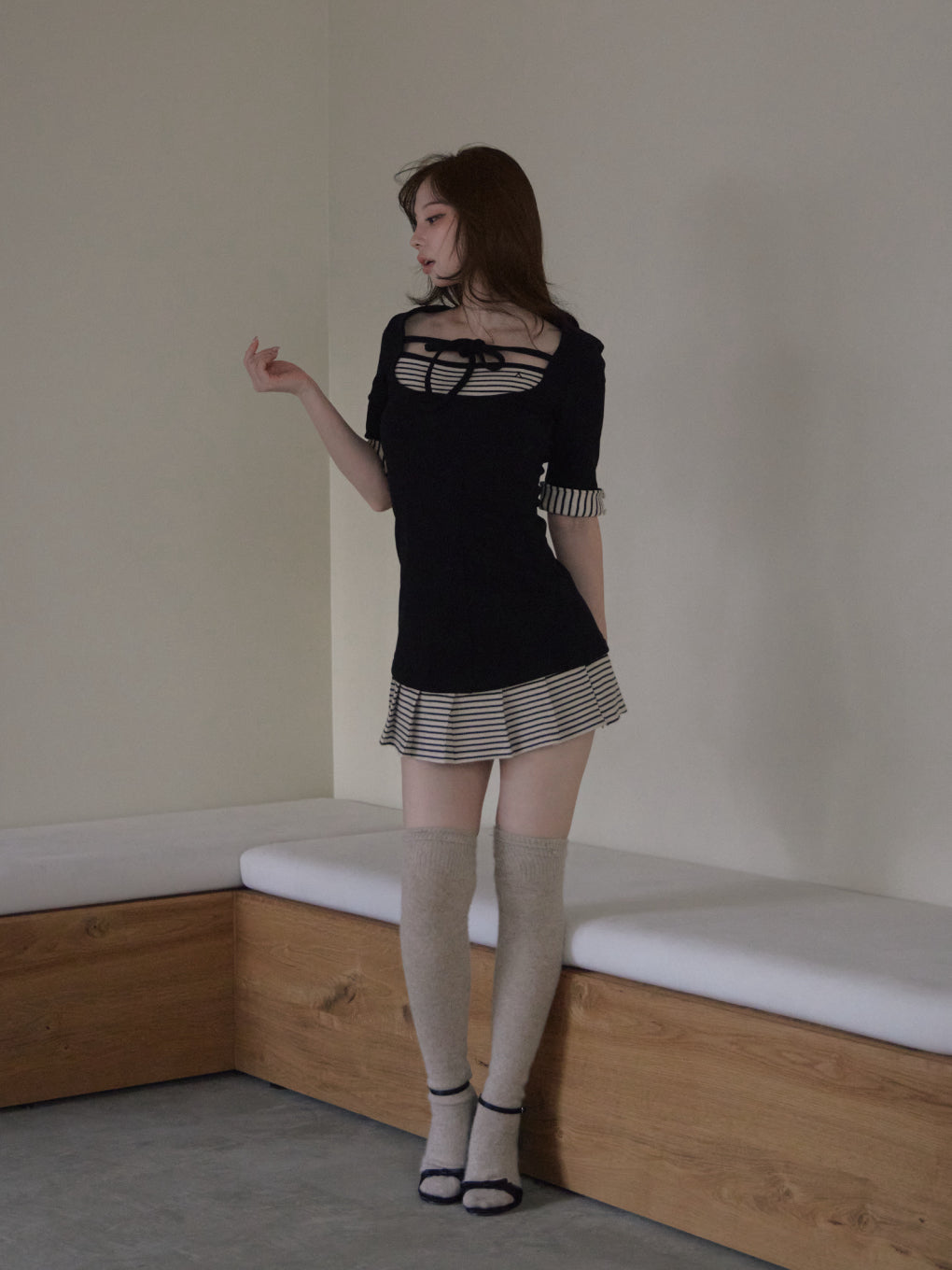 Aiden pleats mini dress