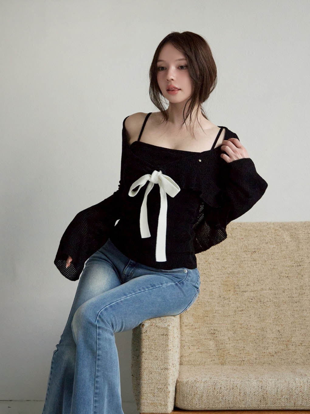 Emma knit flare cardigan set