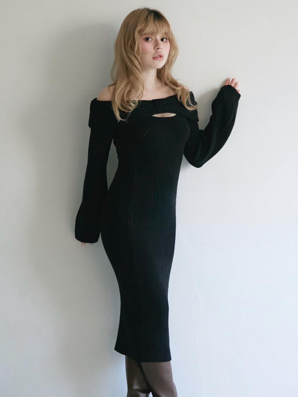 Amanda offshoulder knit dress