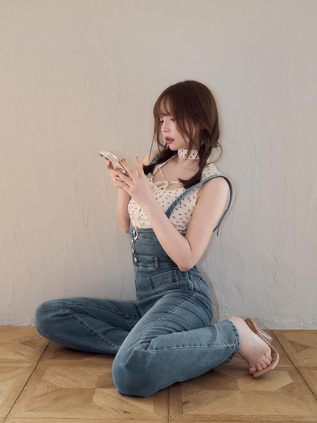 Heart hip denim allinone