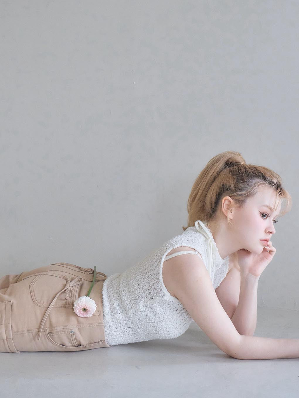 Back ribbon cargo pants