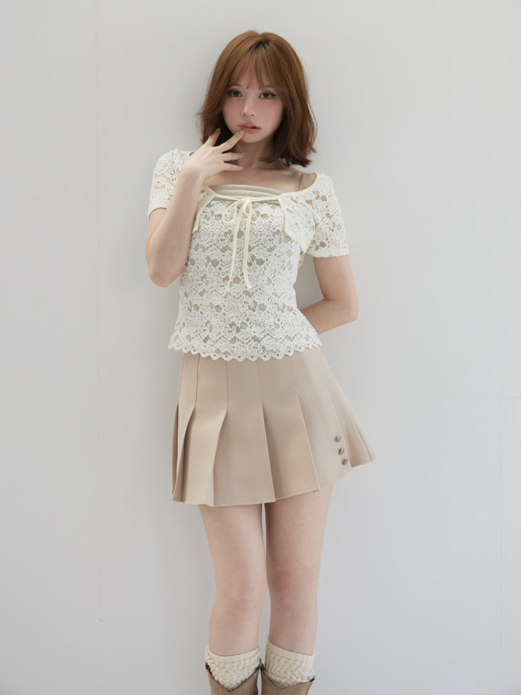 Sorin pleats mini skirt