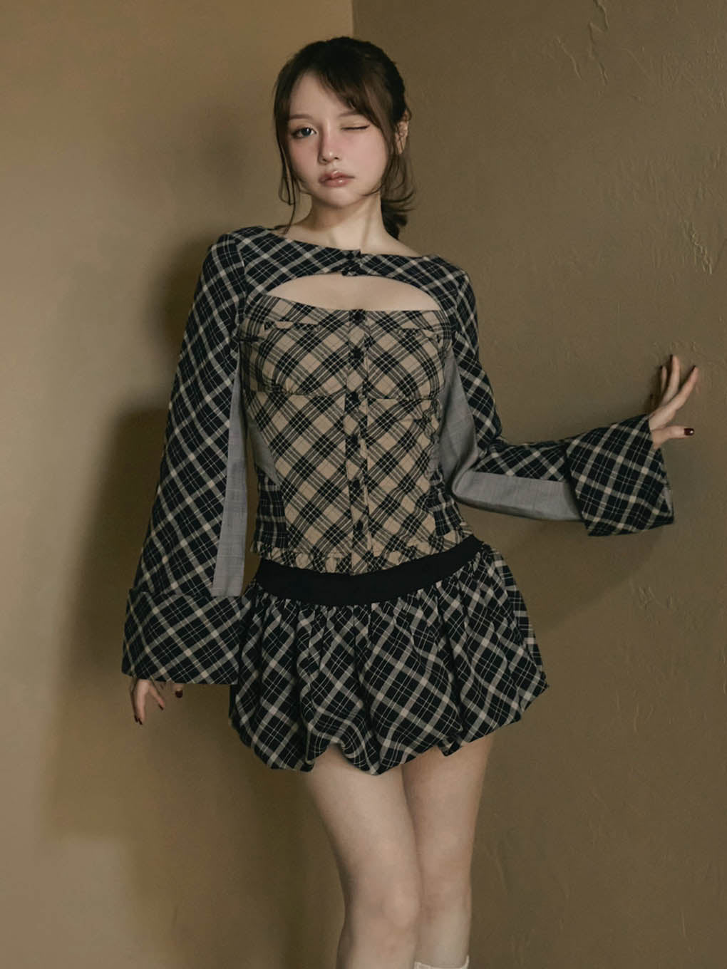 Nancy check tops