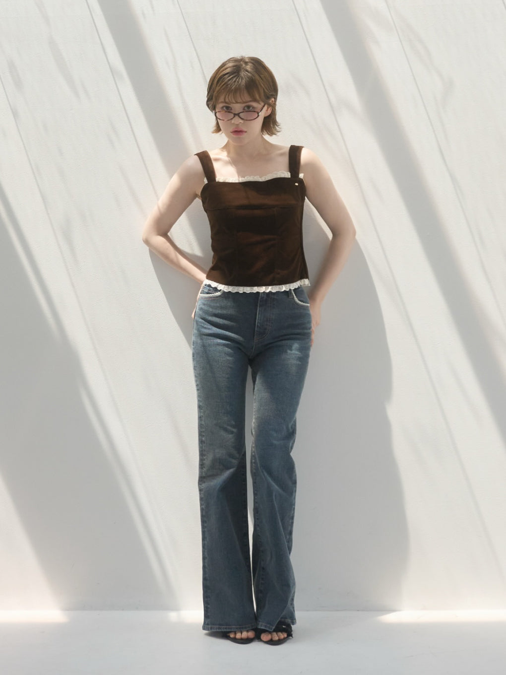 Velour frill tops