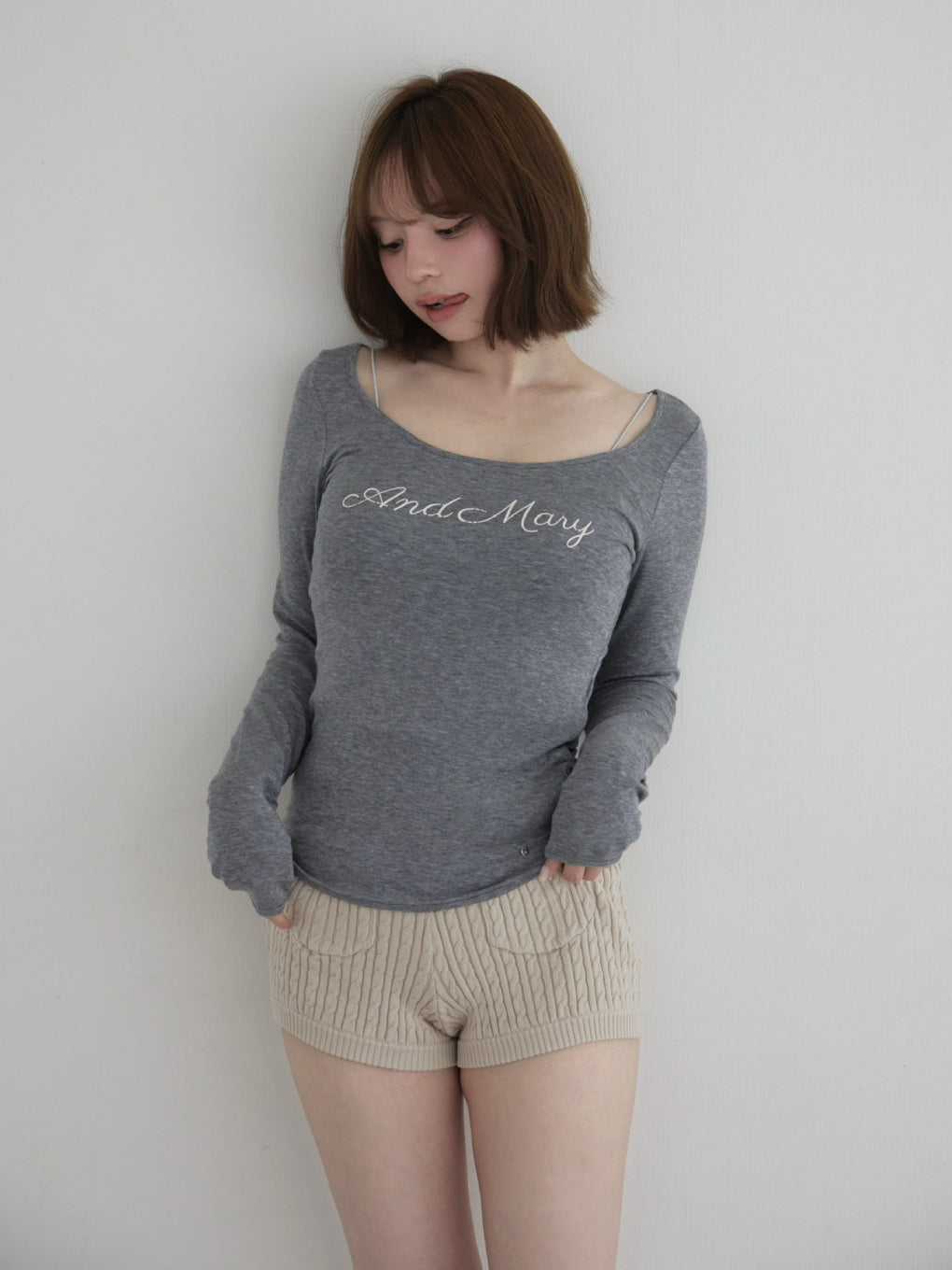 Letter logo sheer tops