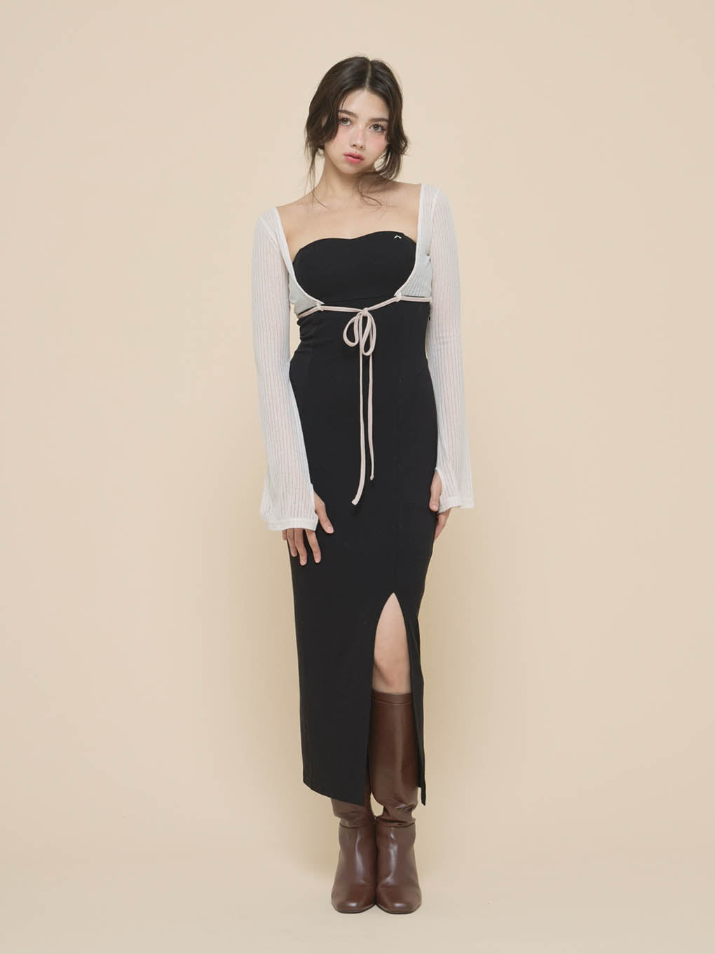 Lona ribbon long dress