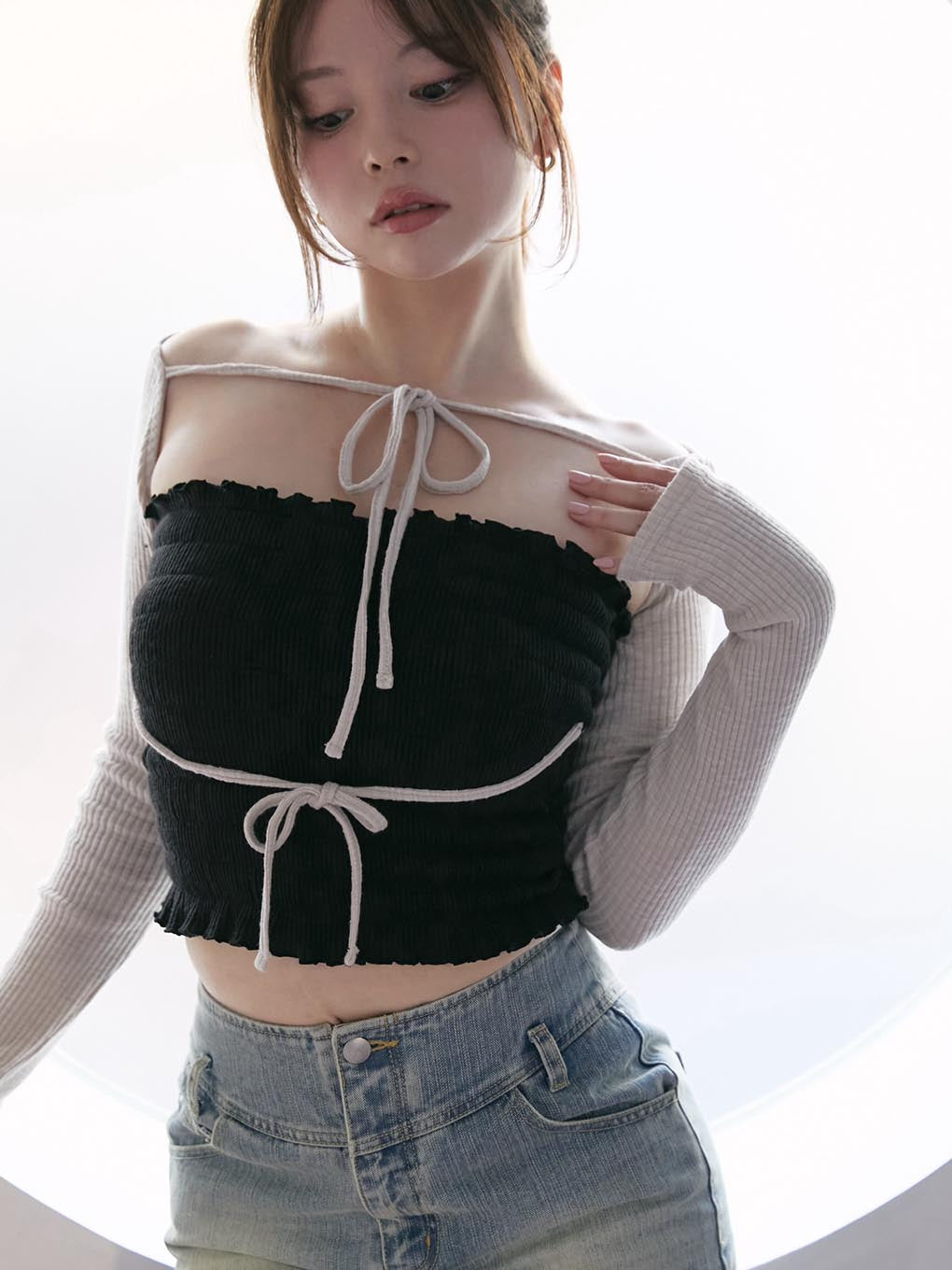 Mei shirring tops