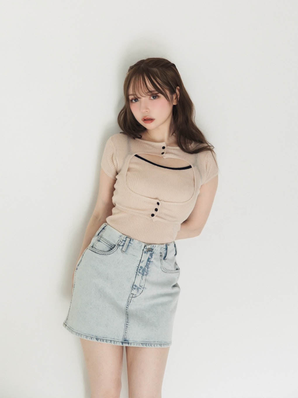 Elf button knit tops