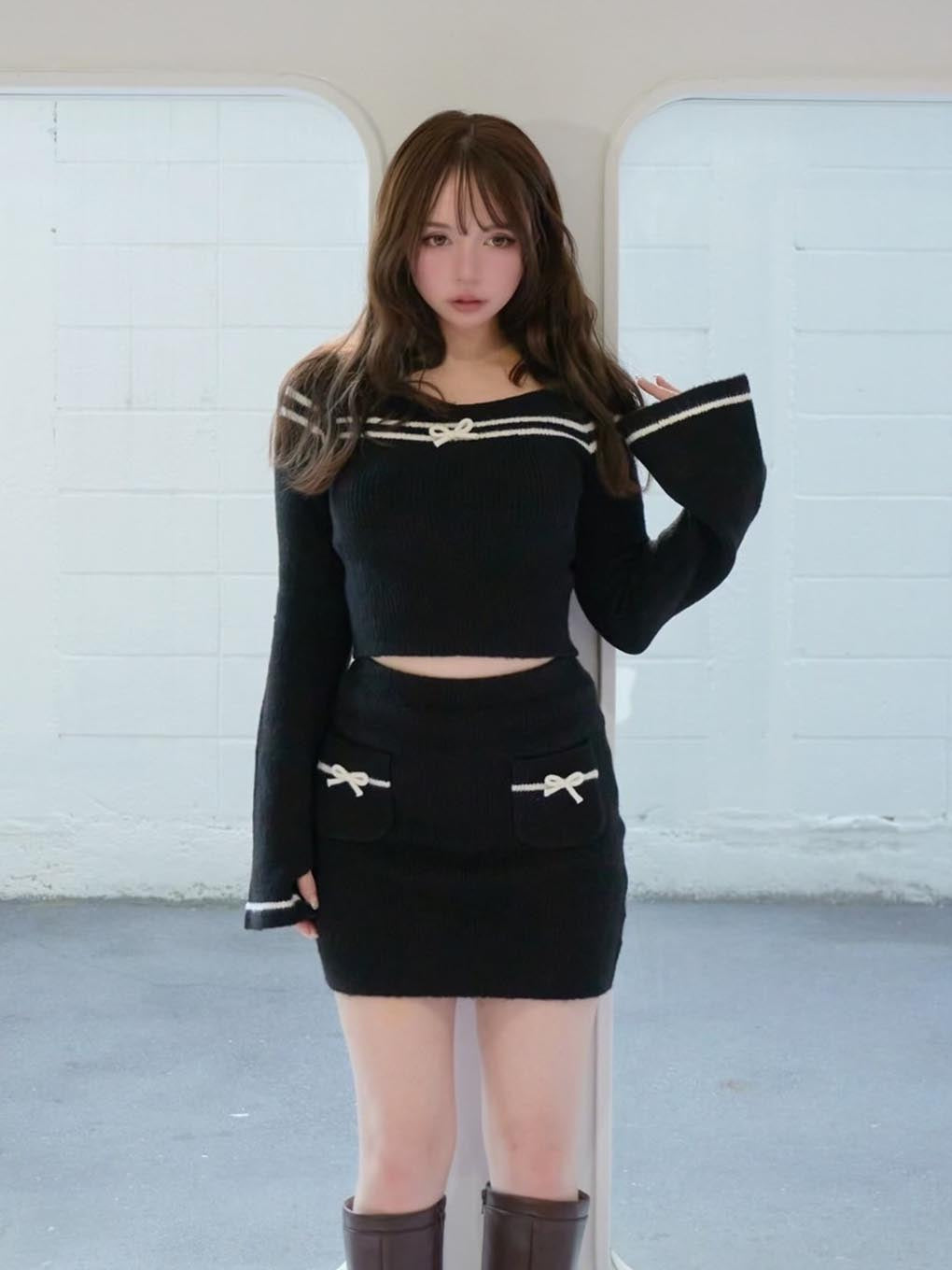 Blair ribbon knit skirt