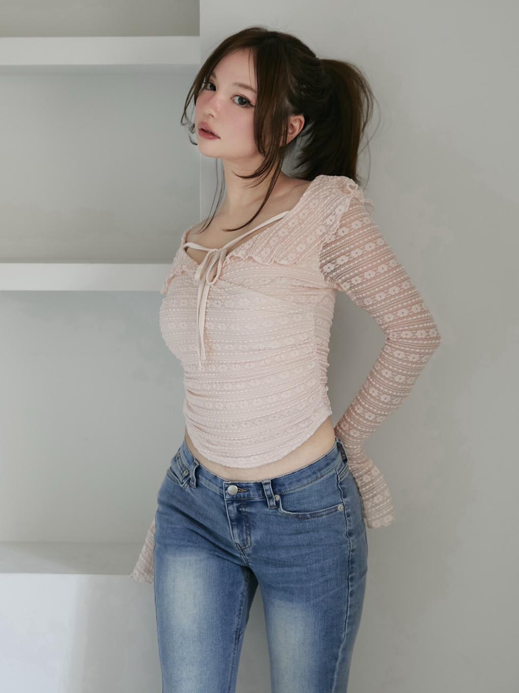 Frill lacy tops