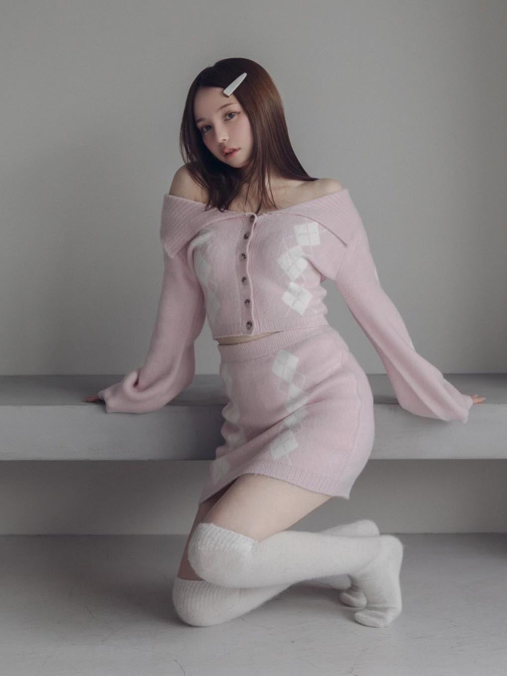 Dona argyle knit set up