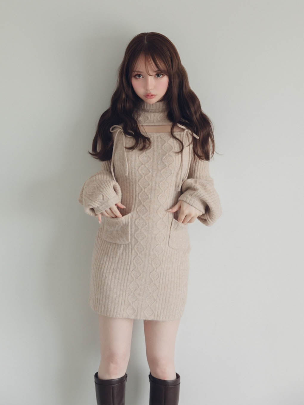 Bebe ribbon mini dress