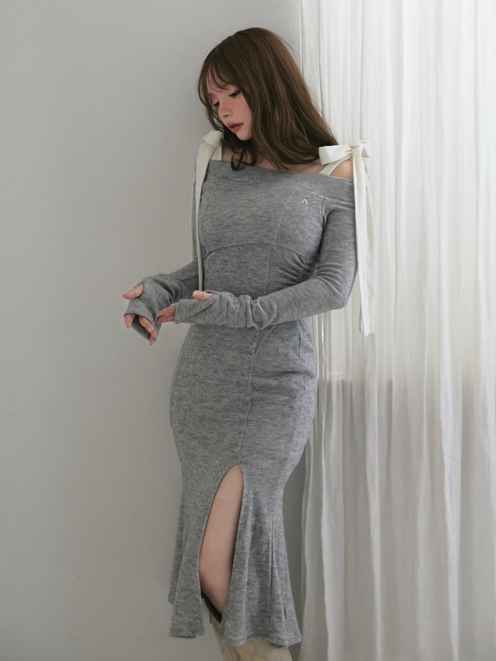 Rathy ribbon long dress