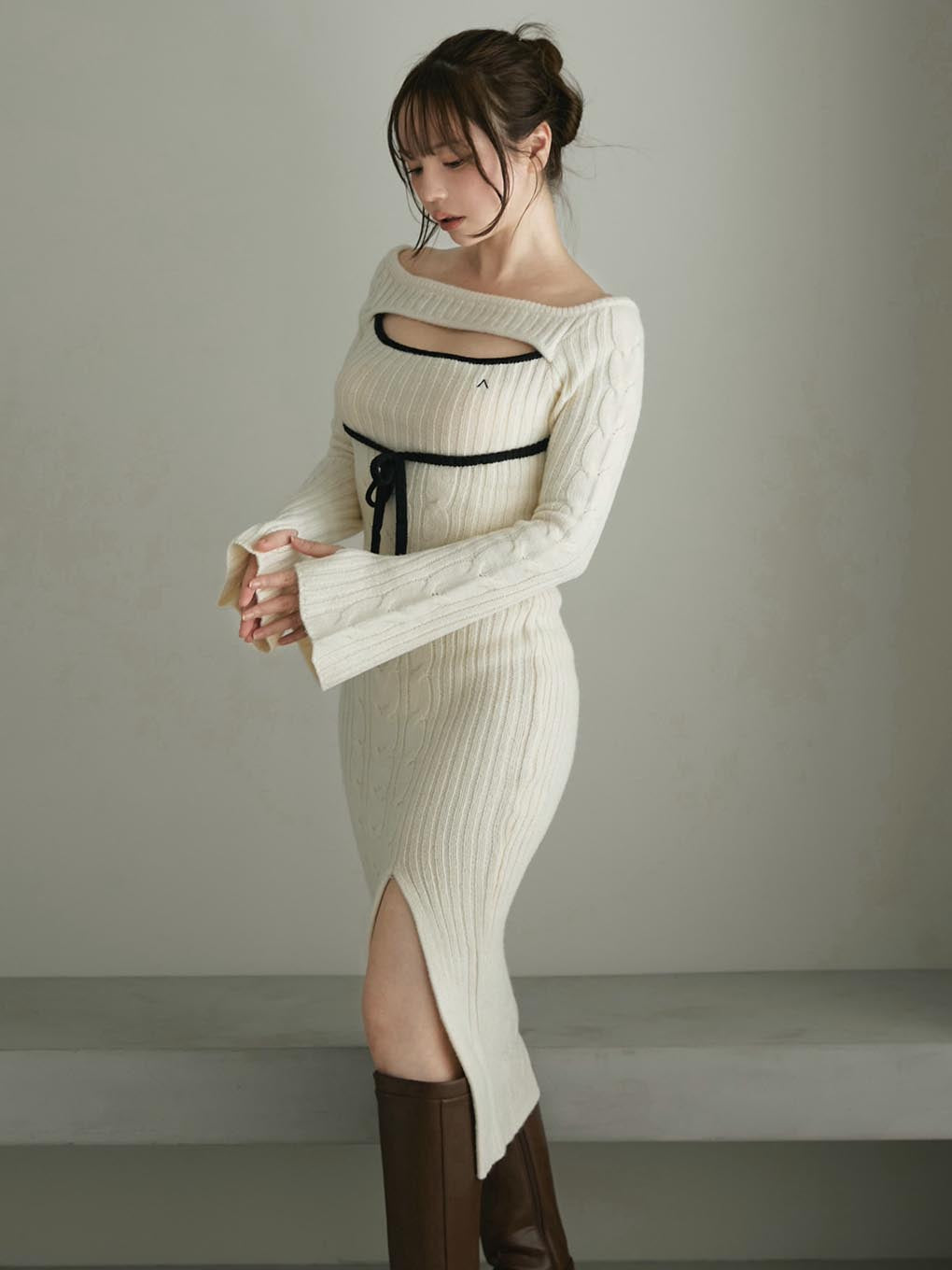 Joan ribbon knit dress