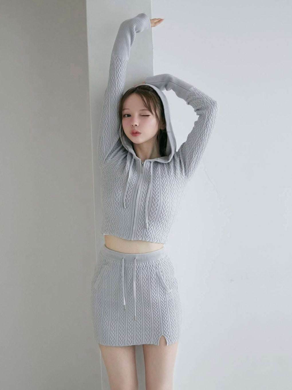 Heart cable knit set up