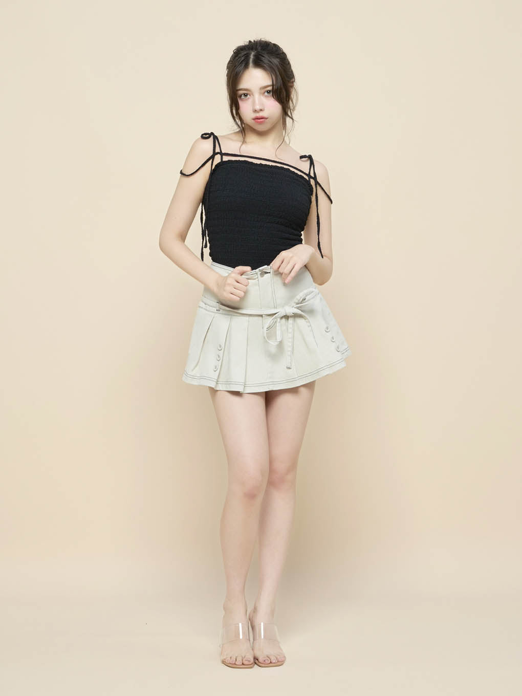 Shirring ribbon camisole