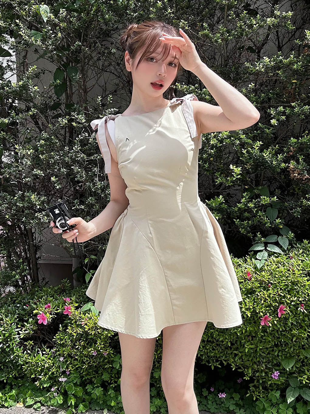 Jozy ribbon flare mini dress