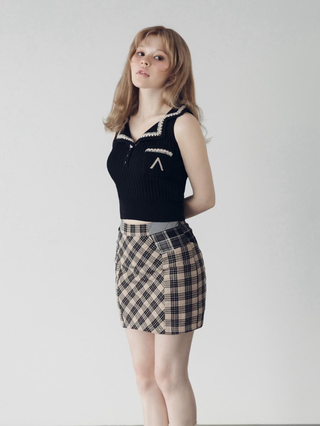 Anna check skirt