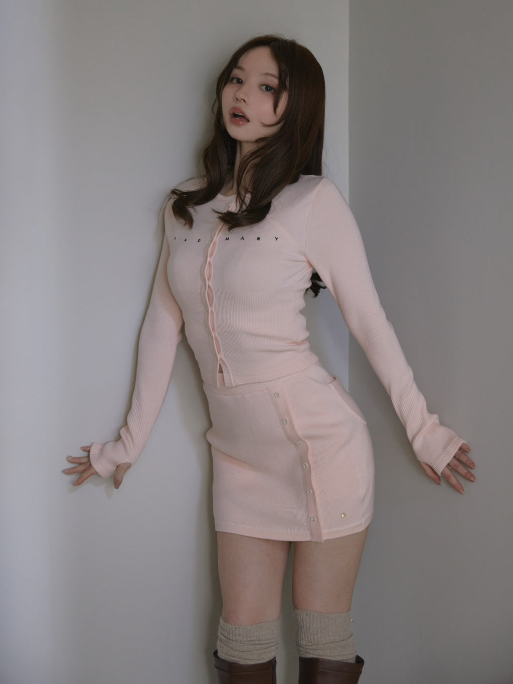 Mary logo cardigan set up