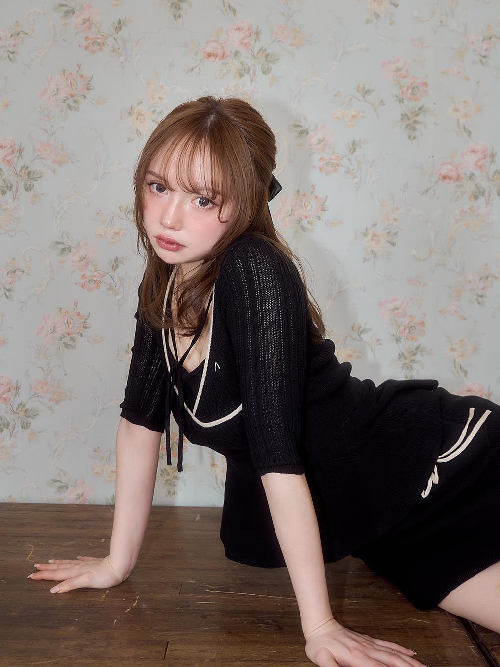 Peplum crochet knit set up