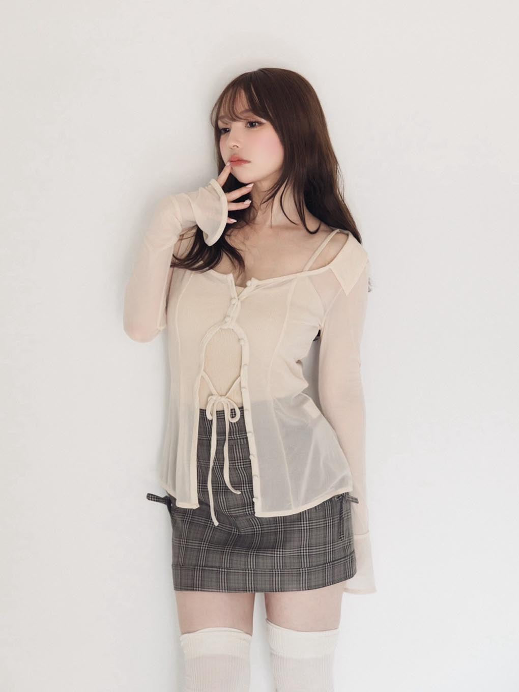 Jean tulle cardigan