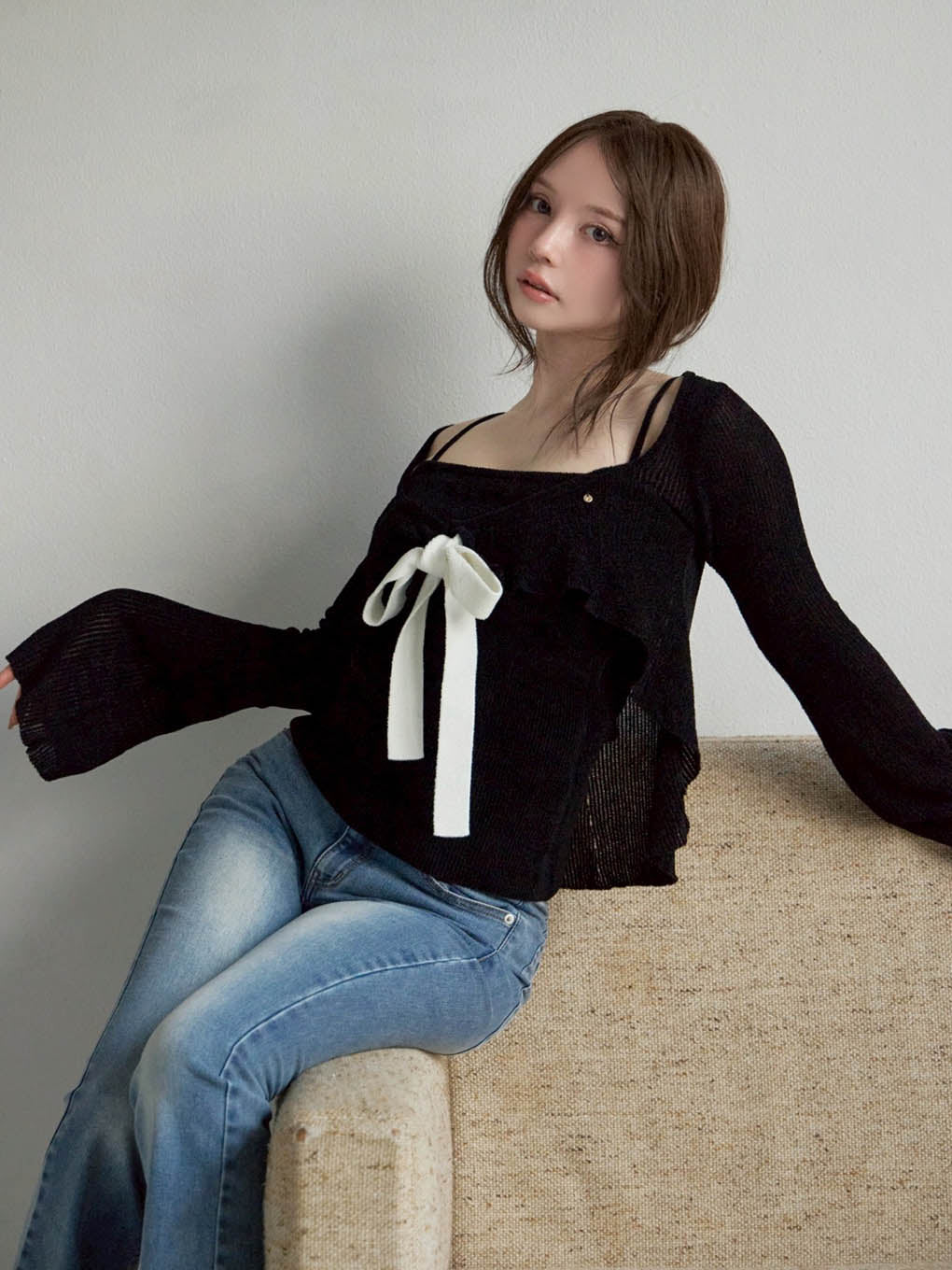 Emma knit flare cardigan set