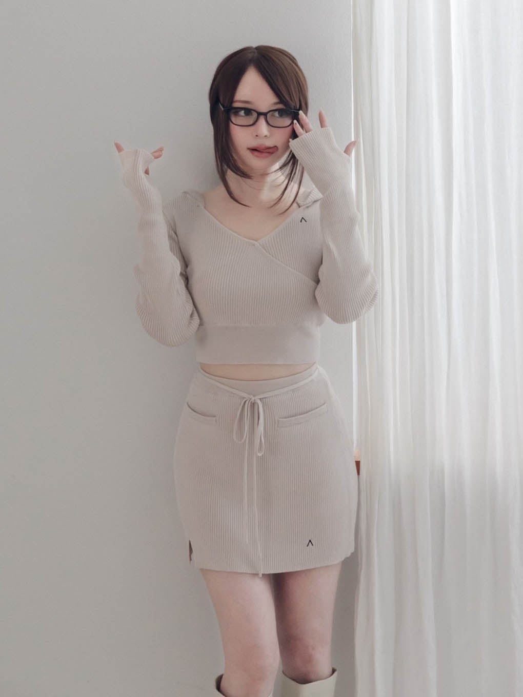 Lilly silk knit skirt