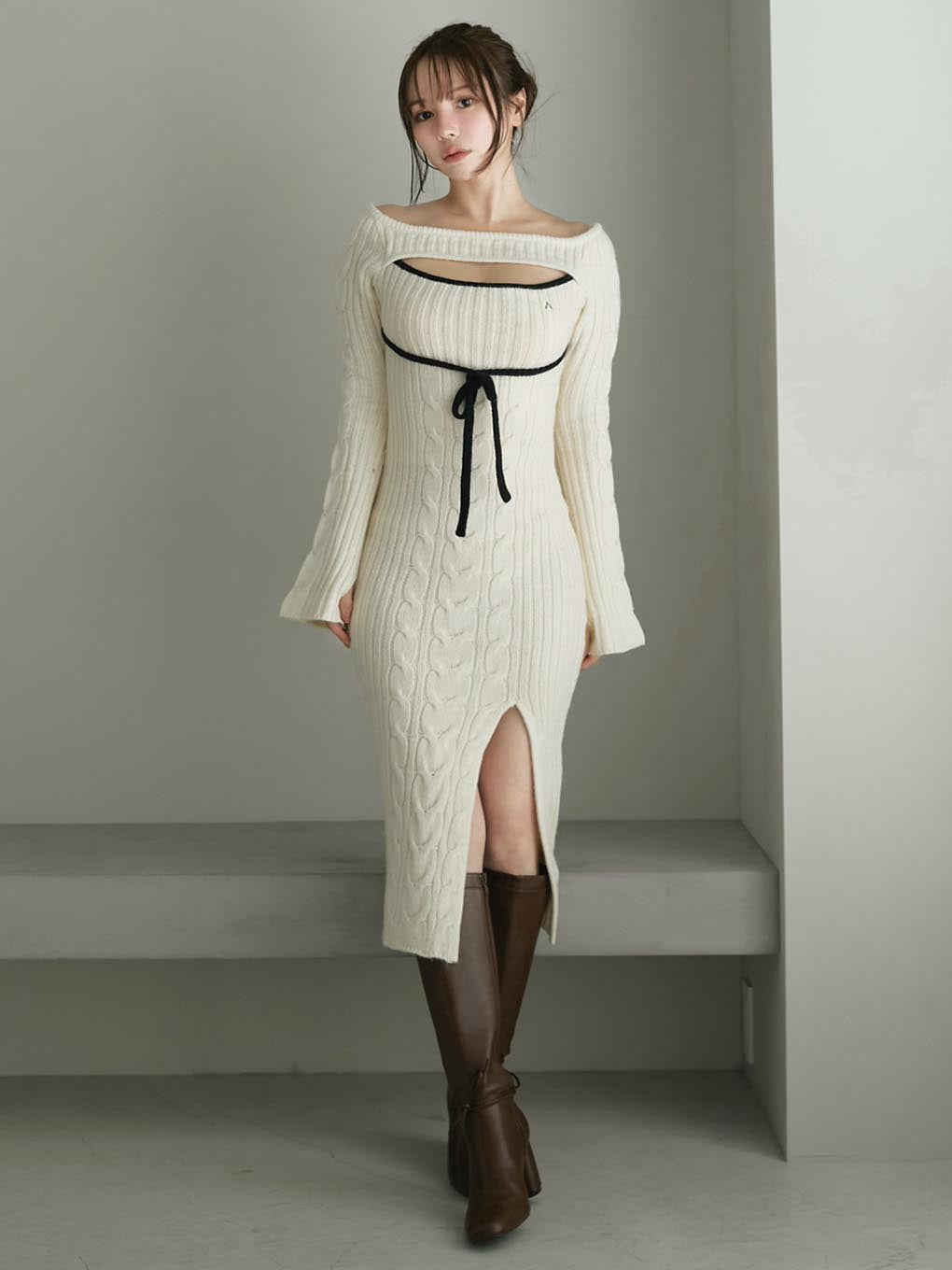 Joan ribbon knit dress