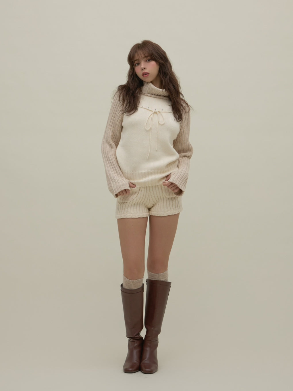 Mary logo loose knit set up