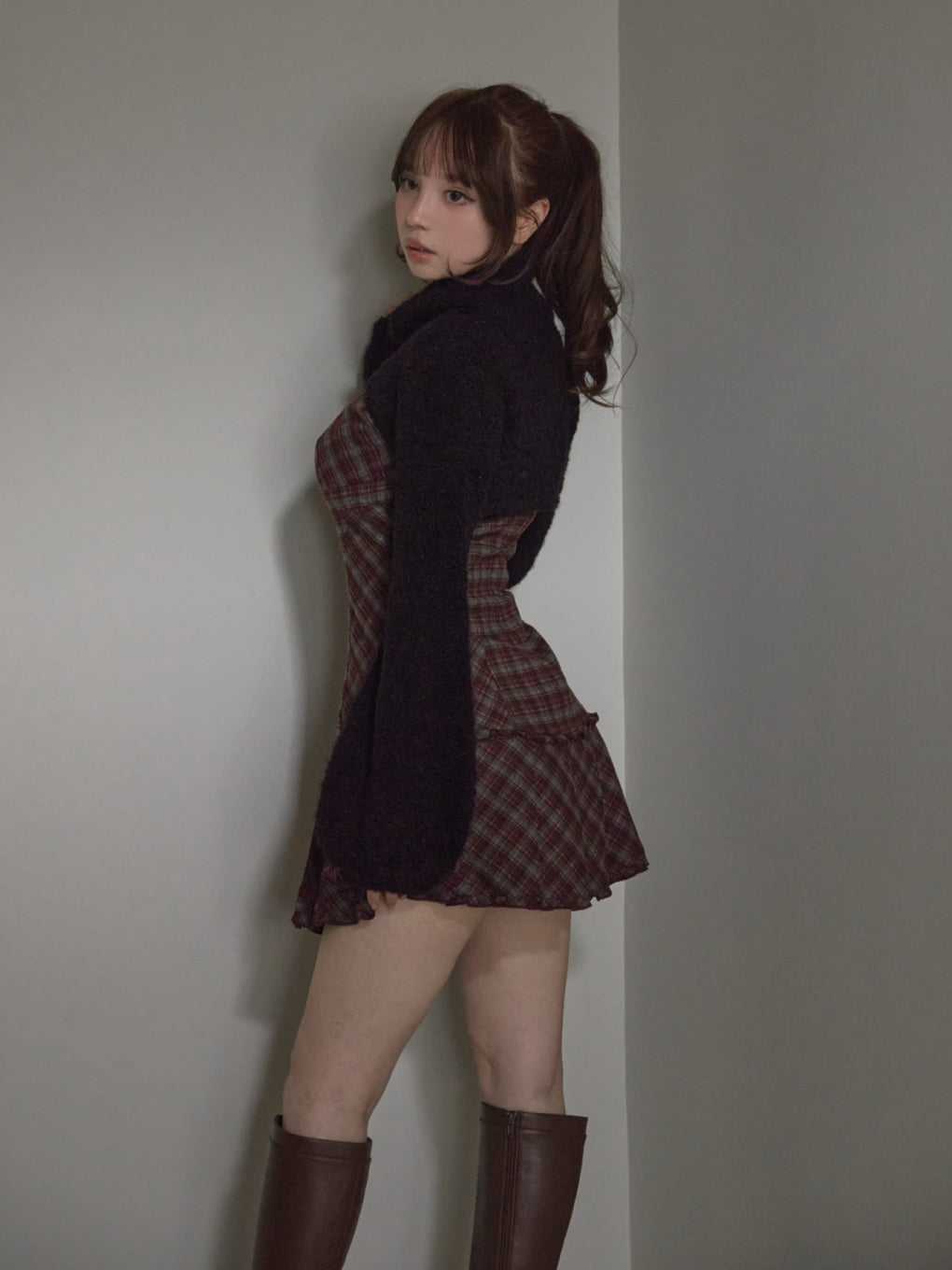 Lulu check set mini dress