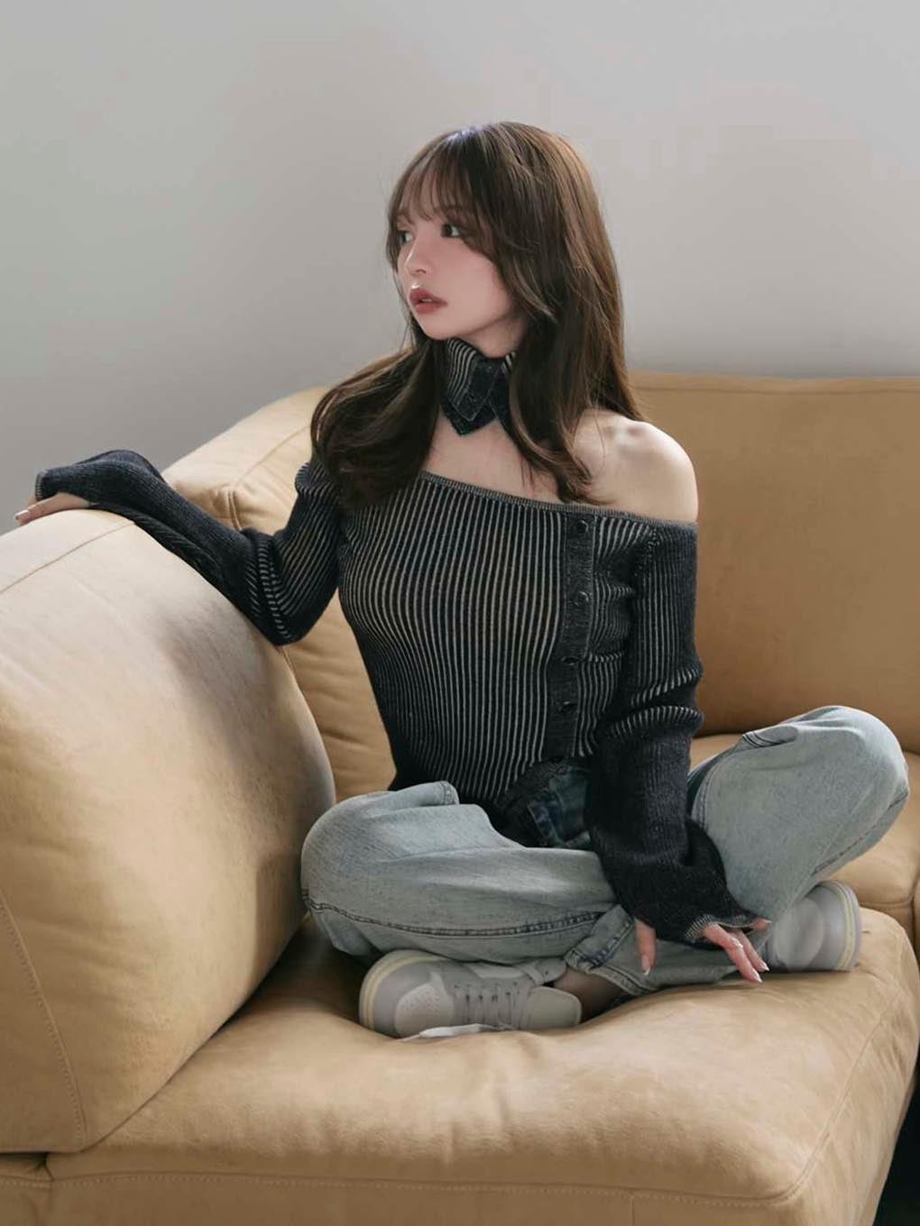 Nell knit neck warmer tops