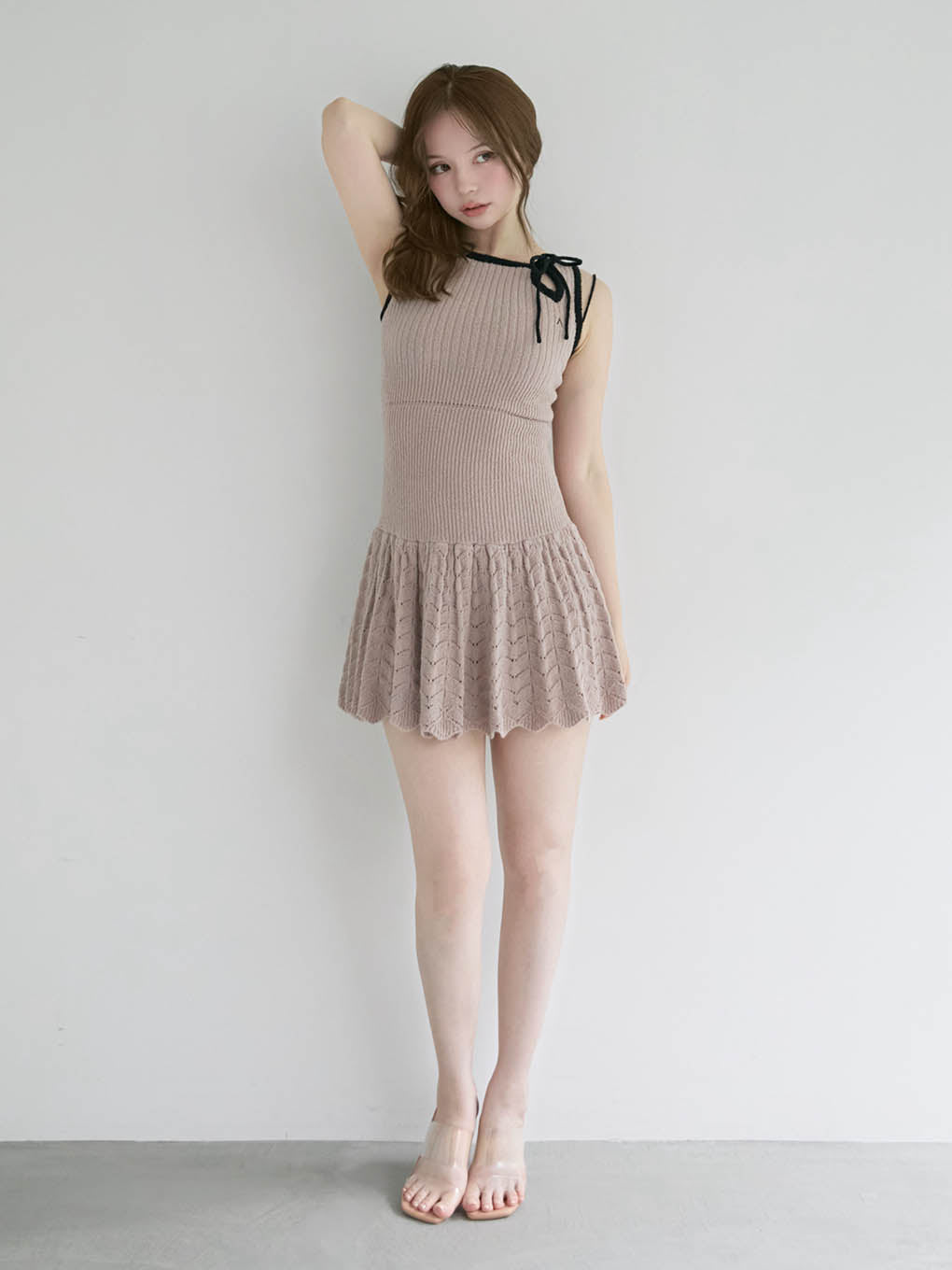 Heart crochet mini dress