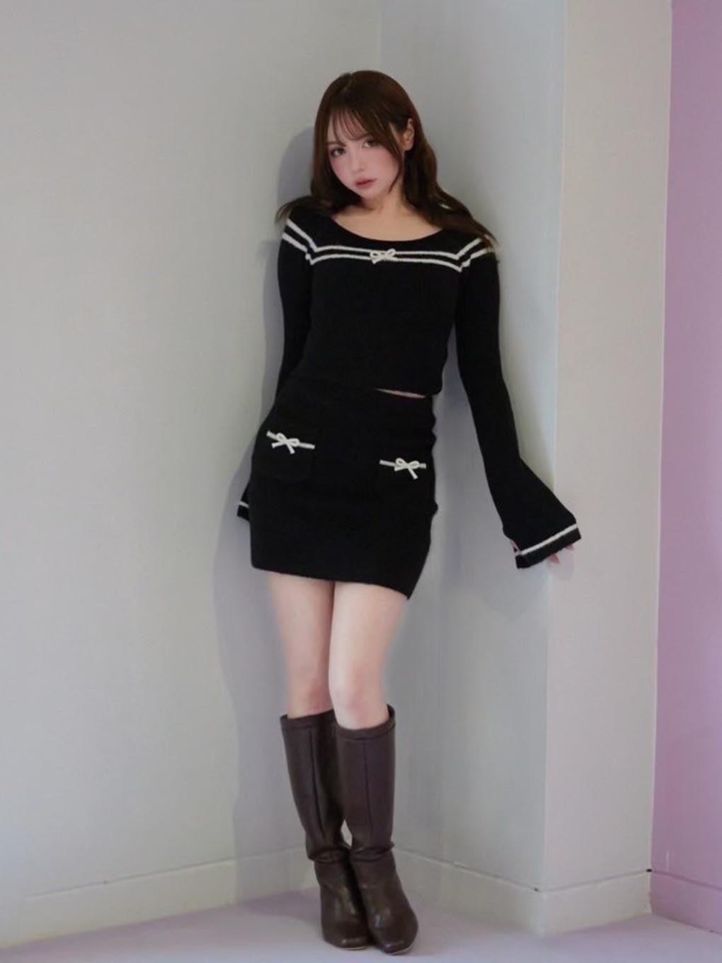 Blair ribbon knit tops