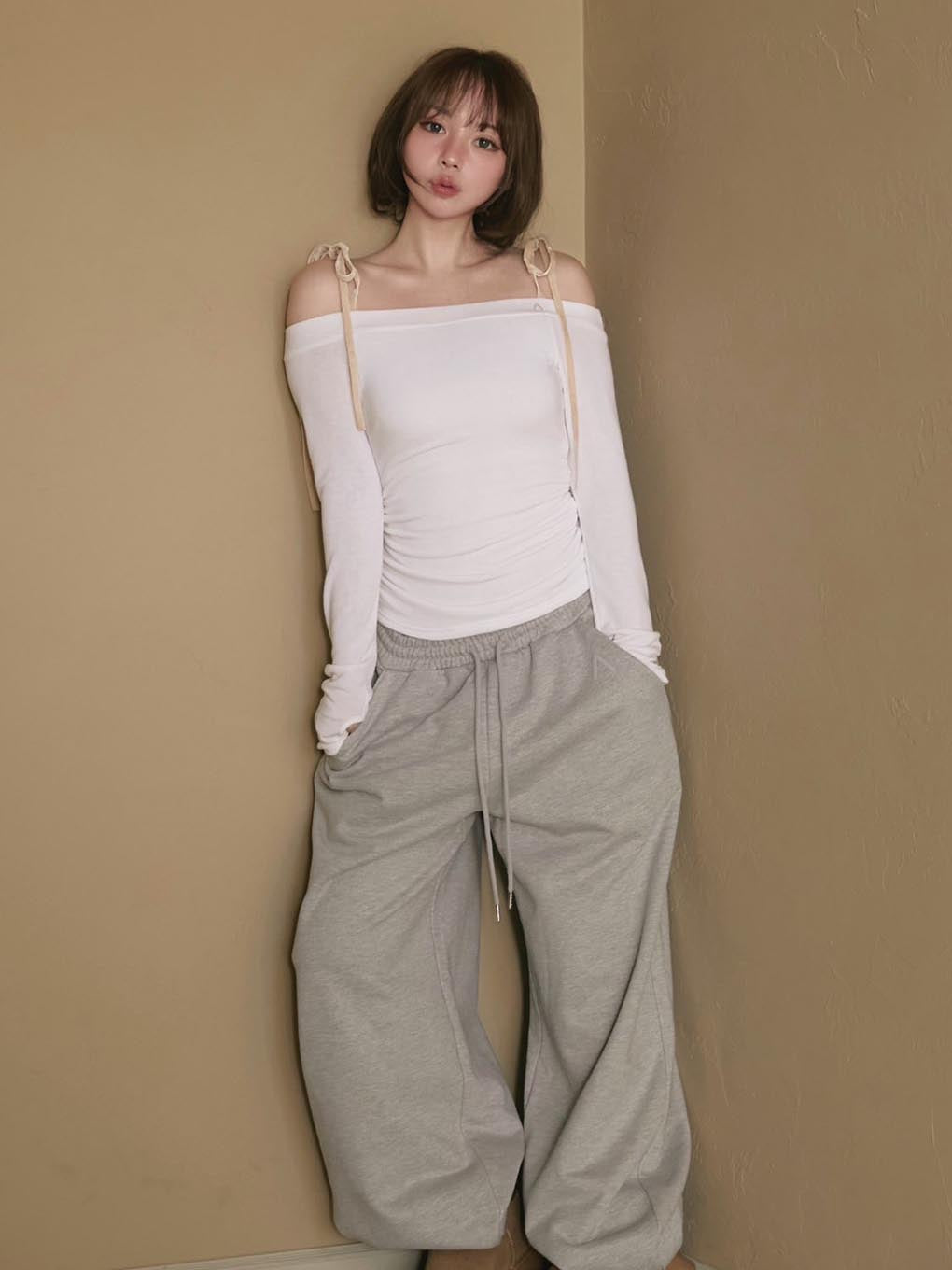 Velour ribbon tops