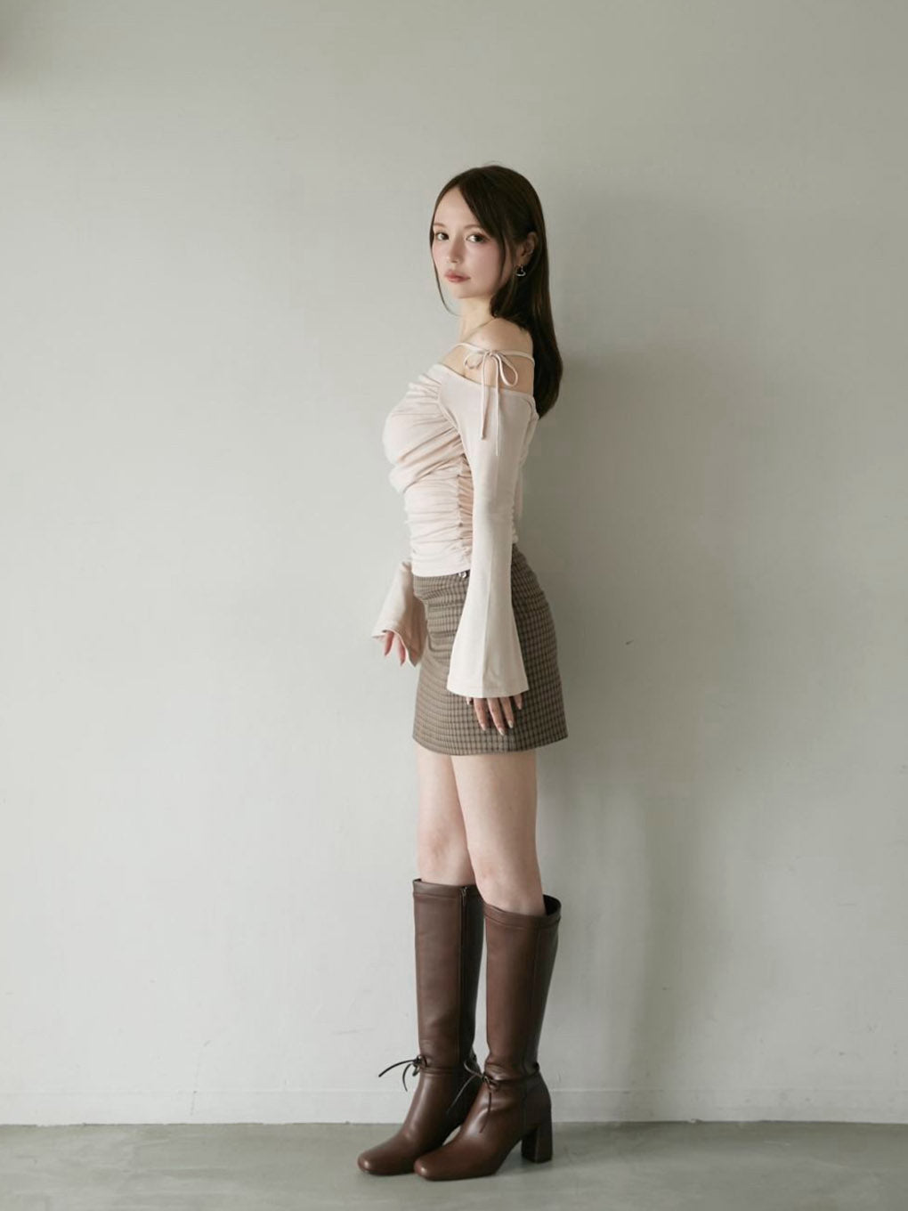 Elina ribbon long boots