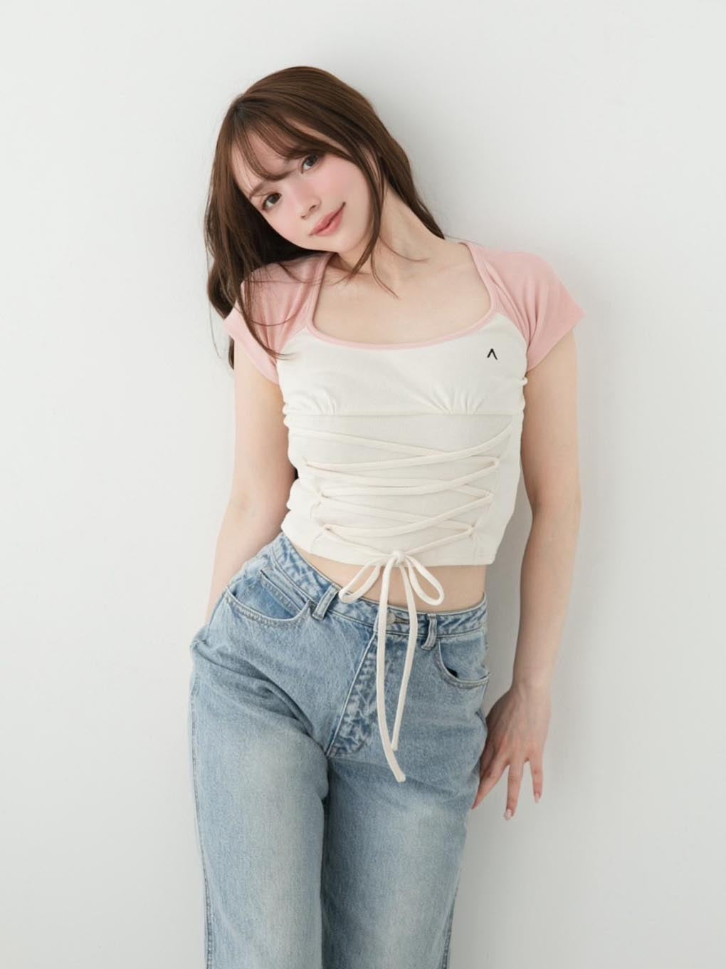 Stacy laceup tops