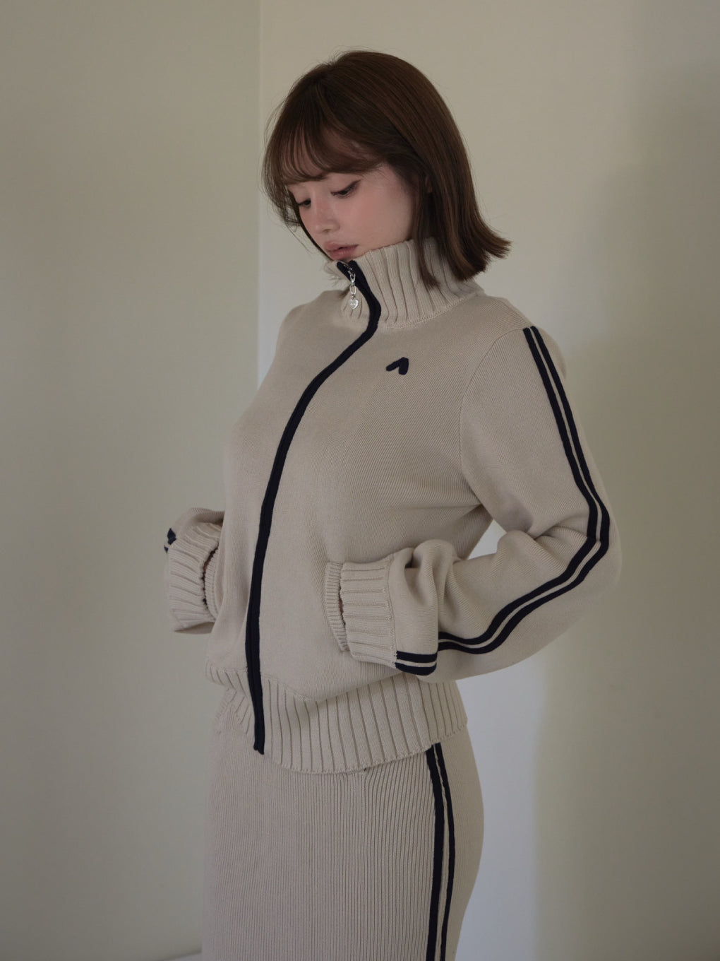 Zoe full zip set long dress