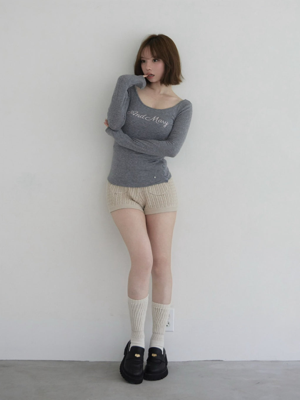 Letter logo sheer tops