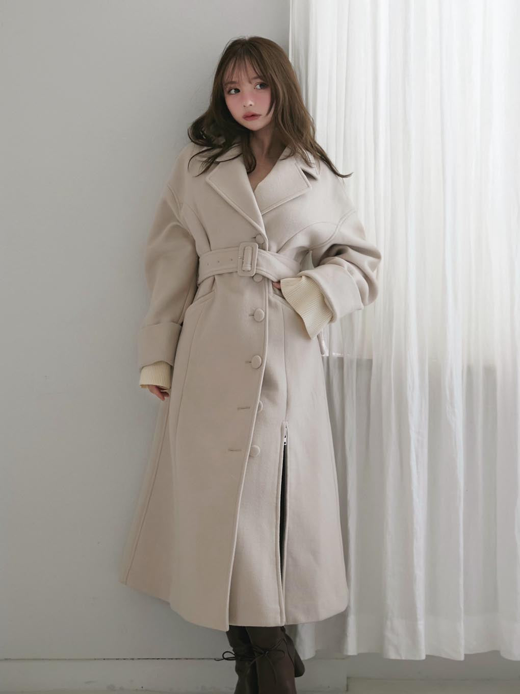 Ange slit long coat