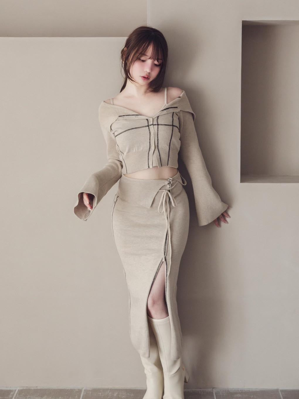 Belinda knit slit skirt