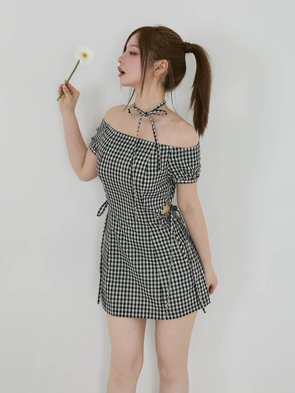 Becky check mini dress