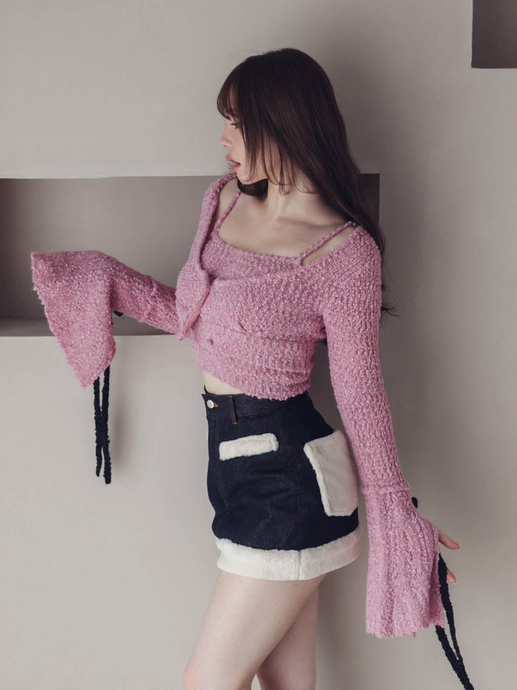 Lotta ribbon set cardigan