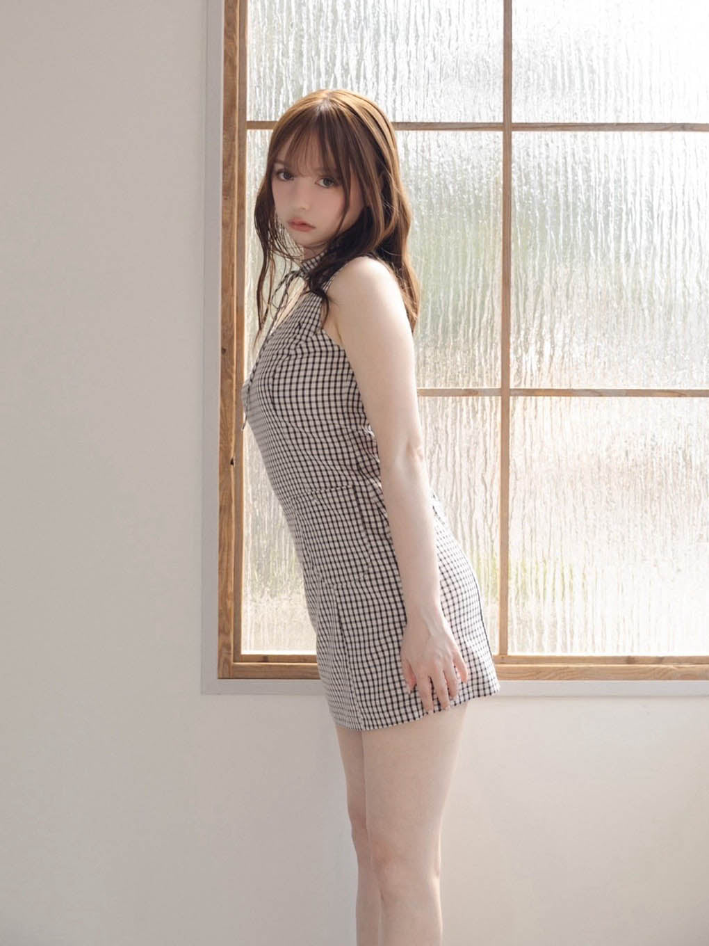 Natalie check mini dress