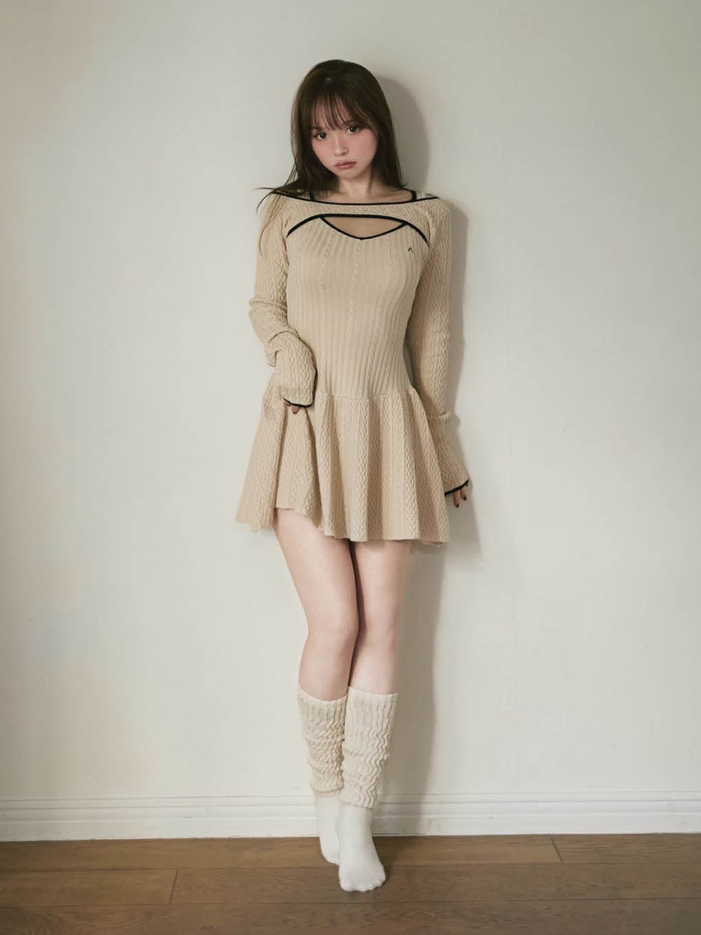 Nana cable flare mini dress