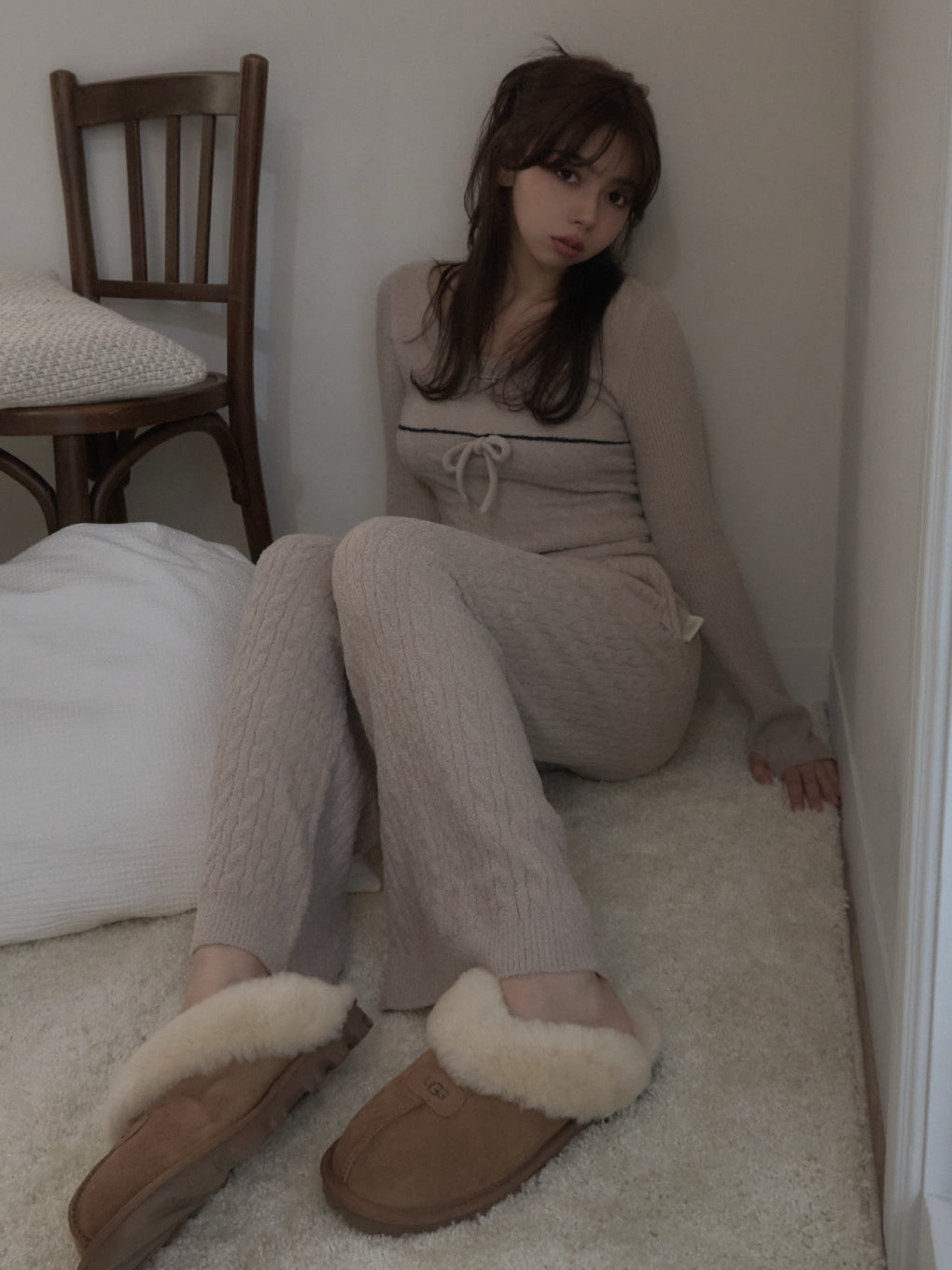 Sugar knit cable pants