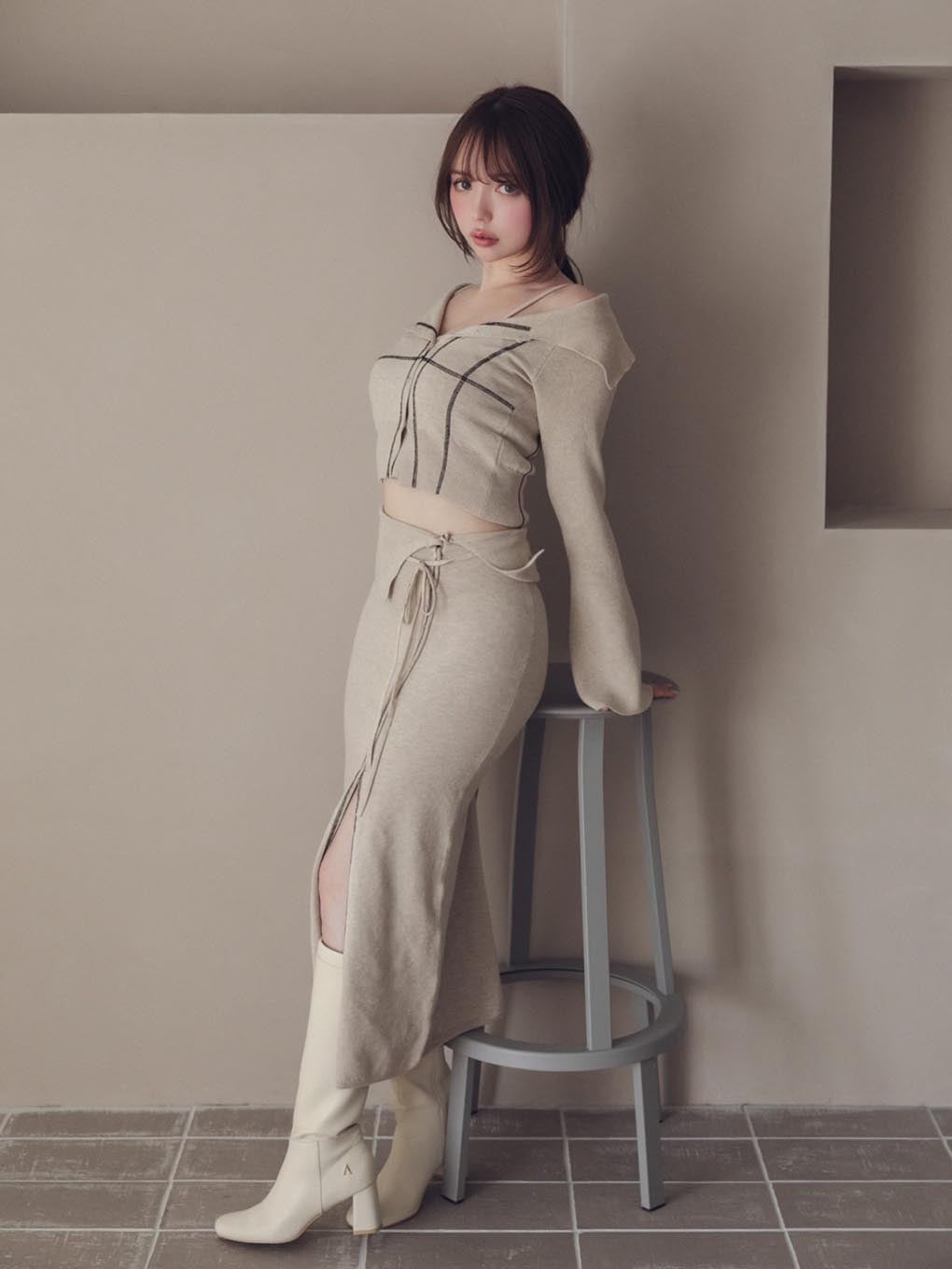 Belinda knit slit skirt