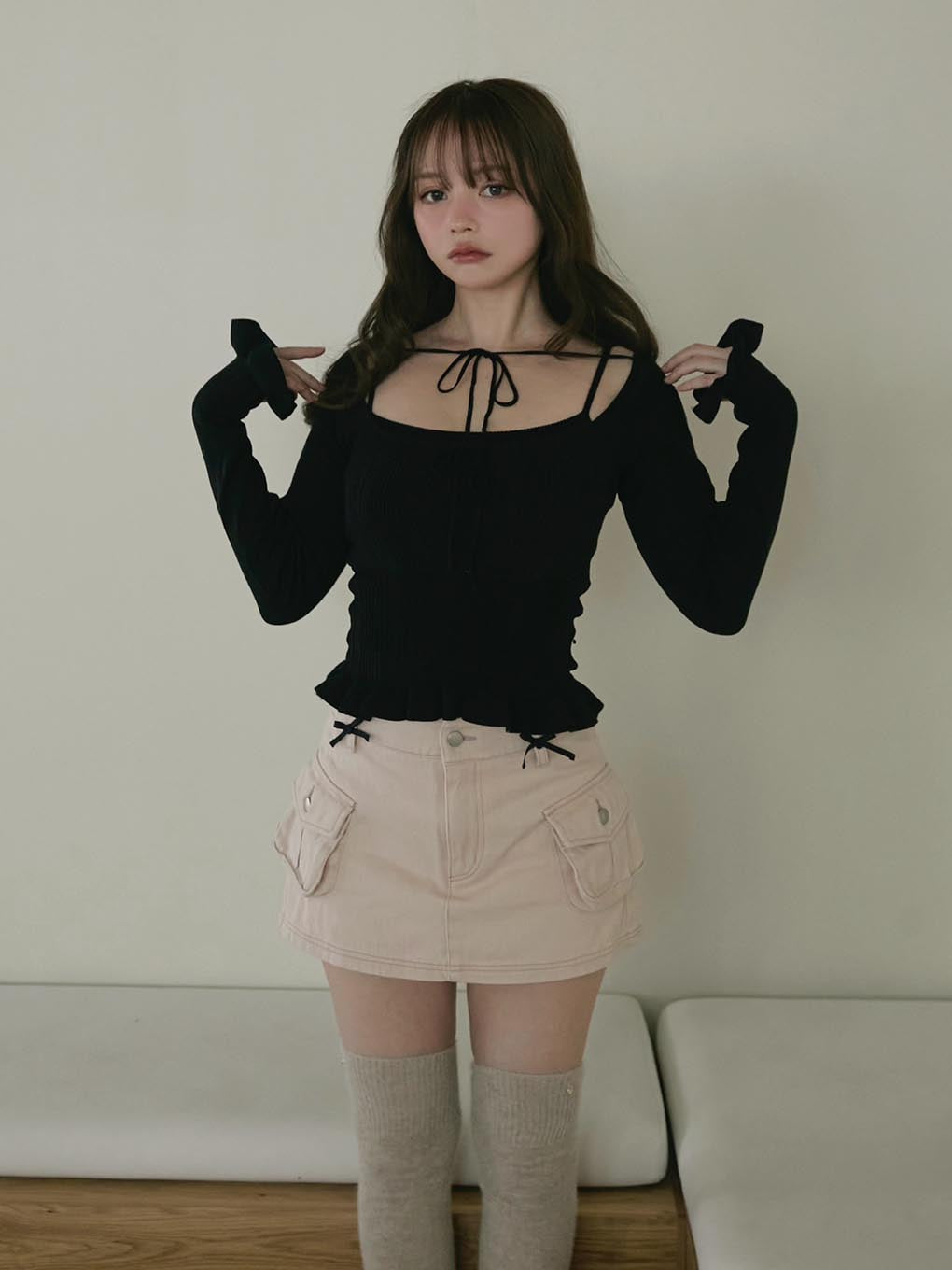 Baby ribbon mini skirt